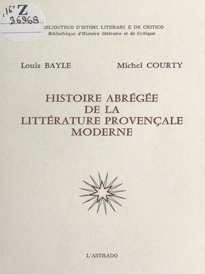 cover image of Histoire abrégée de la littérature provençale moderne